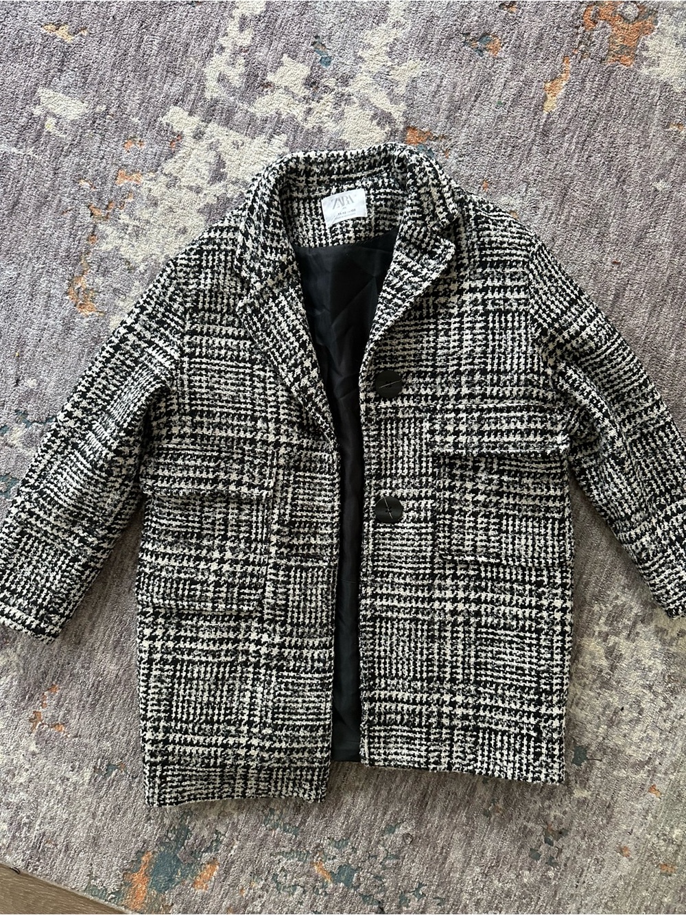 Zara Kids Black & White Plaid Wool-Blend size 11-12 y